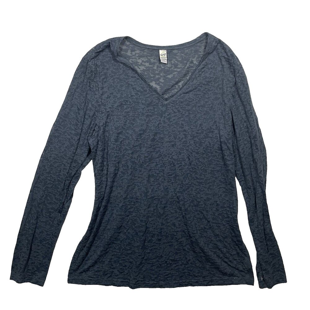 Y2K Kavio Blue Burnout Long Sleeve Shirt 2XL Sheer Mesh Cyber Core Aesthetic